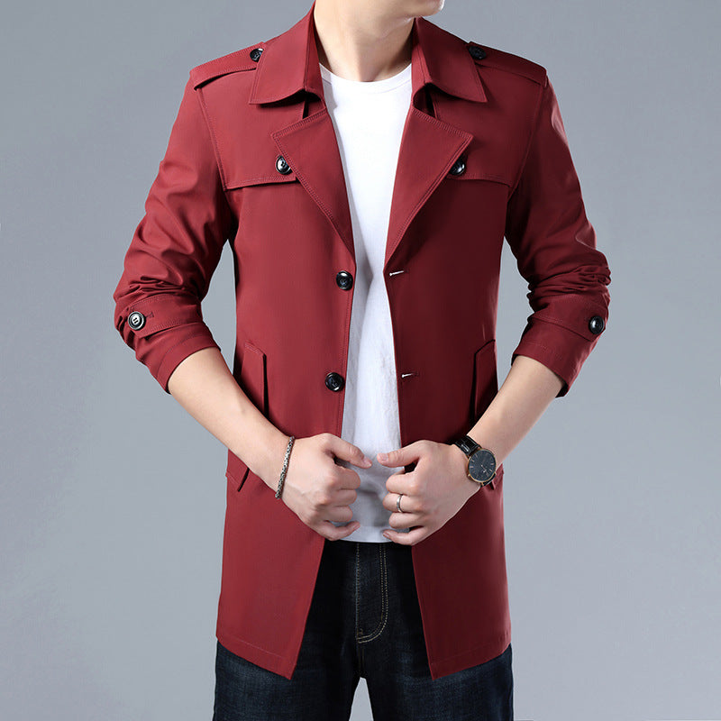 Spring And Autumn Men's Trench Coat - WOMONA.COM