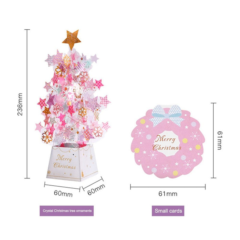 Tarjeta desplegable con forma de árbol de Navidad Tarjeta 3D Tarjeta de felicitación navideña 