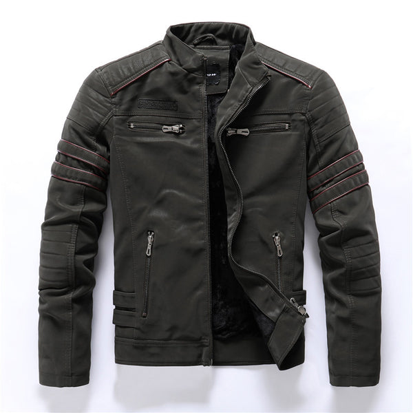 Men Fashion Pu Leather Jackets Coats - WOMONA.COM