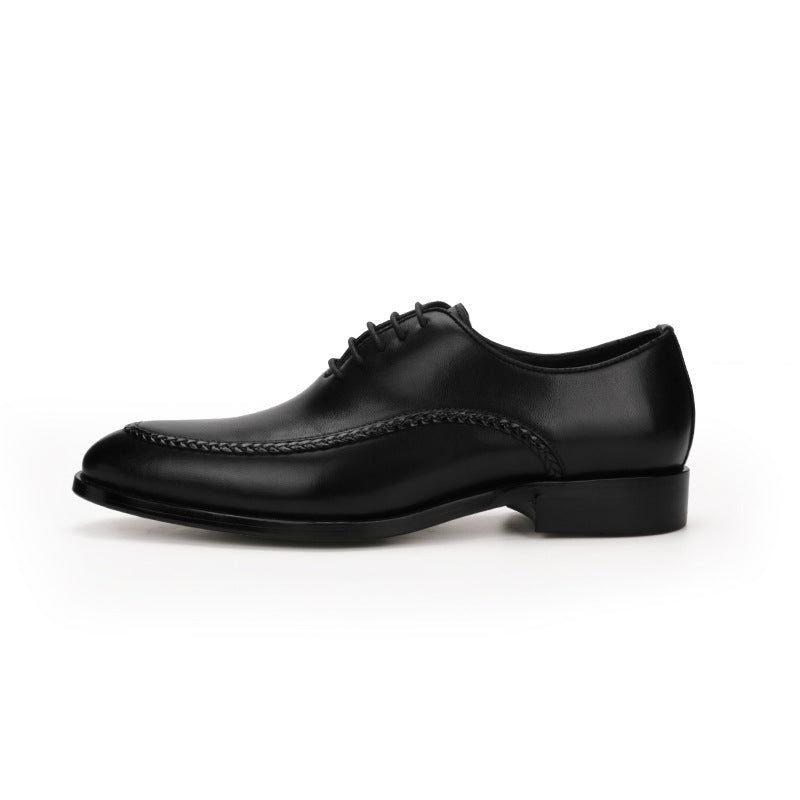 Leather Shoes For Men With Cowhide Head And Low Top - WOMONA.COM