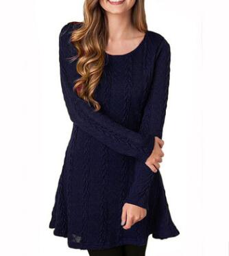 Women Causal Short Sweater Dress - WOMONA.COM