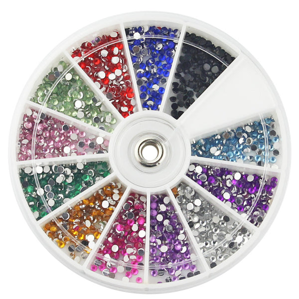 Diamond fake nails domestic rhinestones 12 colors - WOMONA.COM