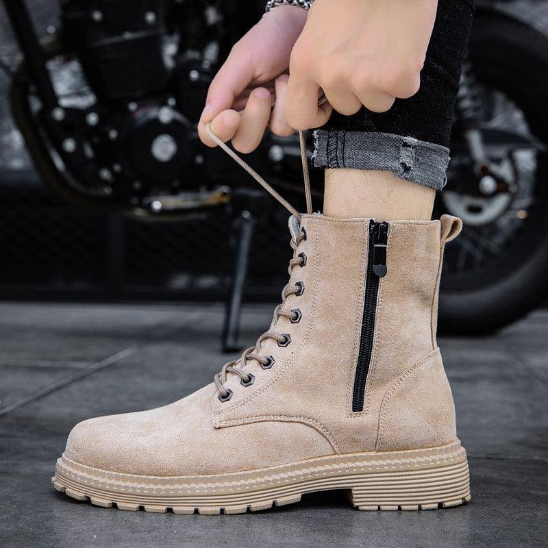 Boots men's autumn British high-top Martin boots - WOMONA.COM