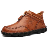 Men's Leather Boots Outdoor Casual Tooling Boots - WOMONA.COM