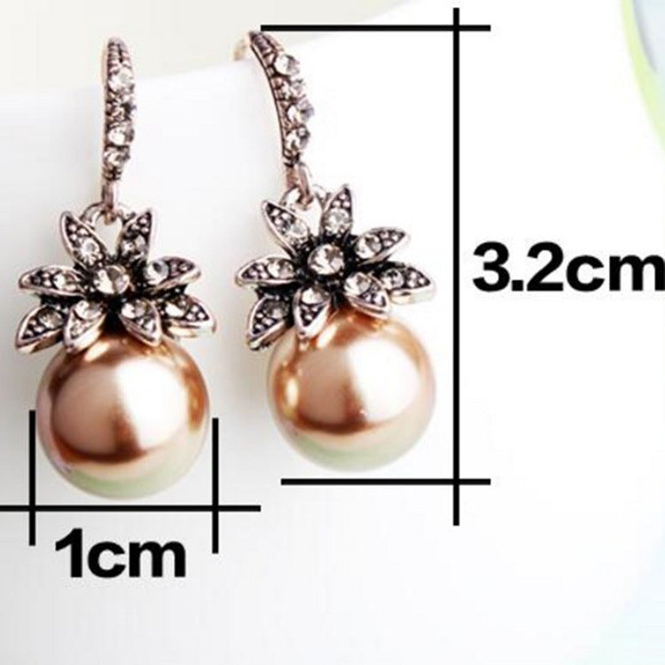 Pearl Earrings Sunflower - WOMONA.COM