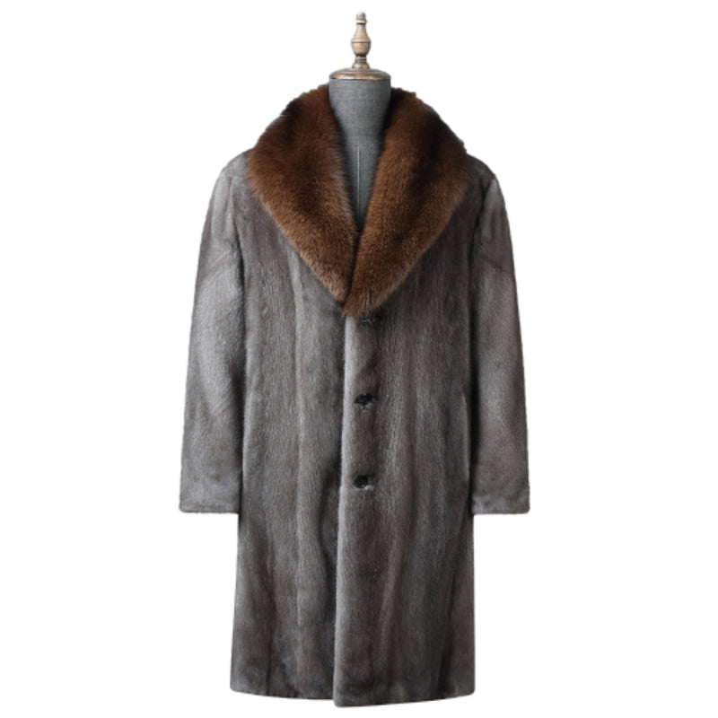 Thick Fur Long Coat Men Autumn Winter New Casual Warm - WOMONA.COM