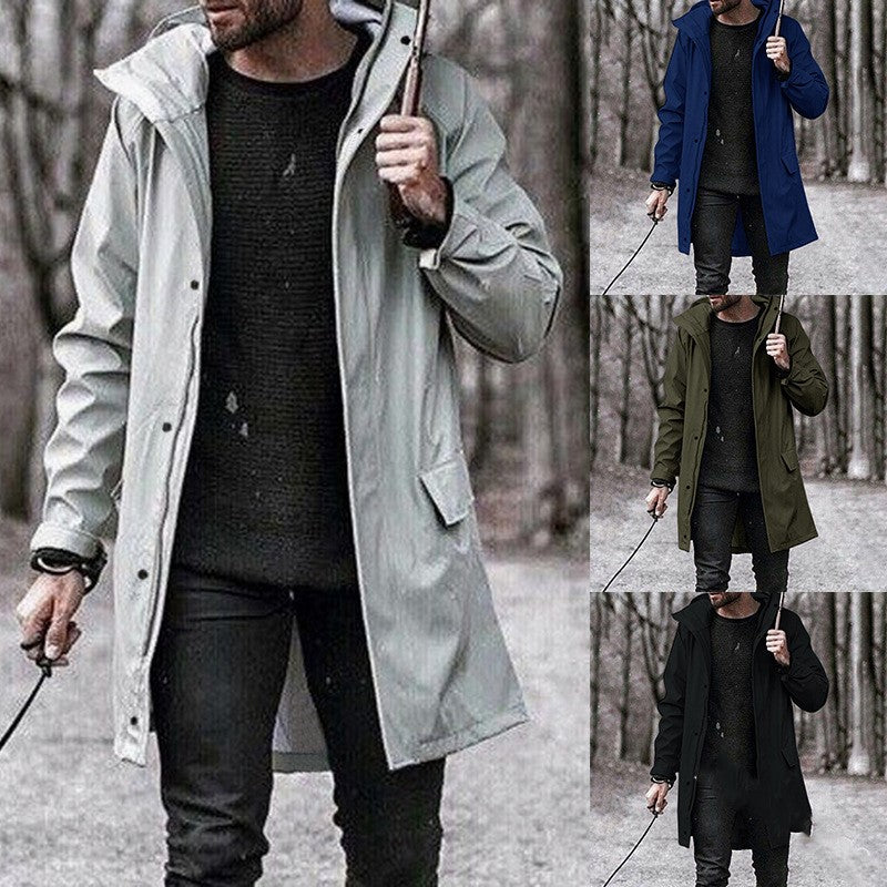 Men's hooded trench coat - WOMONA.COM