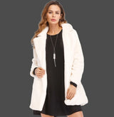 Faux Fur Coat Women Long Sleeve Warm Thick Wave Jackets - WOMONA.COM