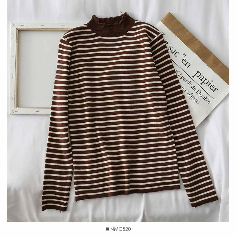 Sweaters Women Knitting Striped Student Elegant - WOMONA.COM