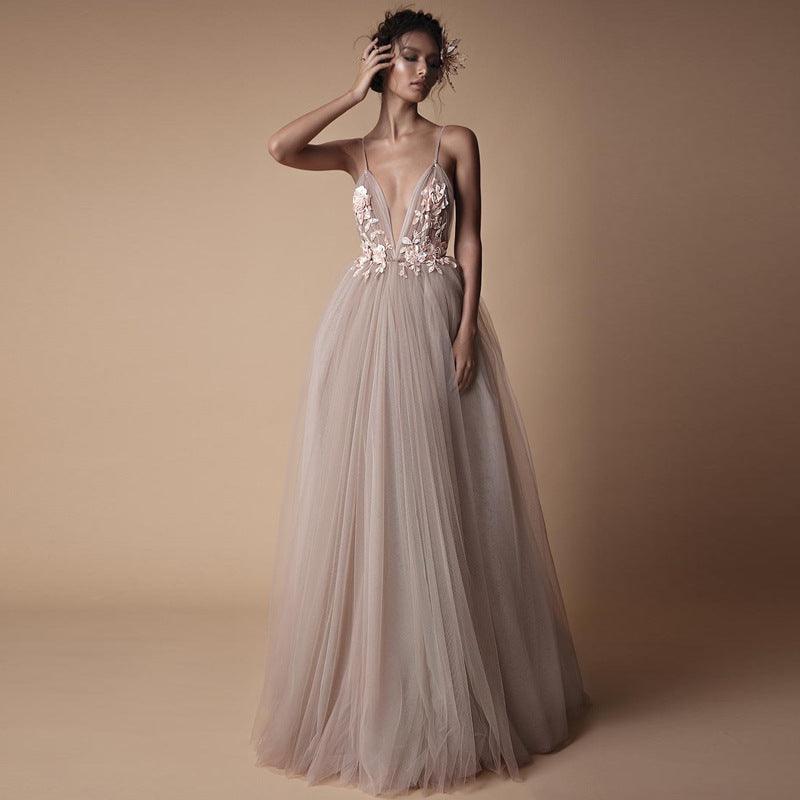 Bride Wedding Dress Women New Style Sling Bridesmaid Dress - WOMONA.COM