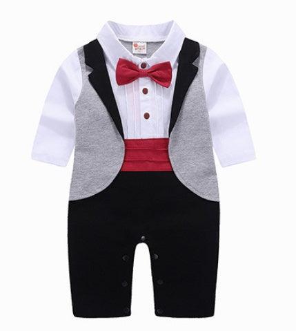 Boys' long-sleeved gentleman romper - WOMONA.COM