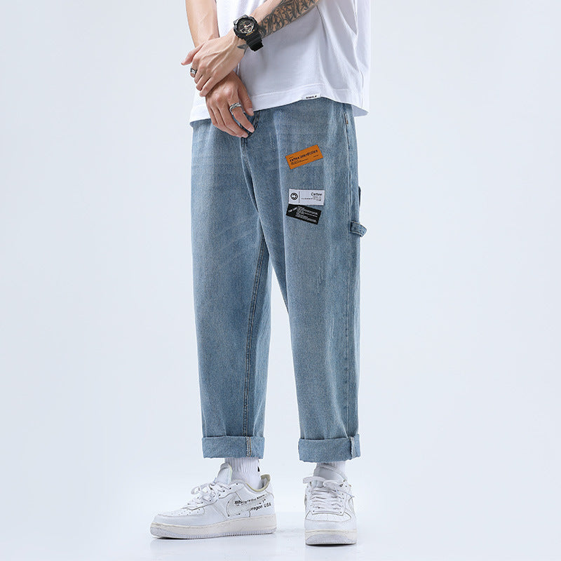 Wide Leg Denim Ankle-length Student Draping Pants - WOMONA.COM