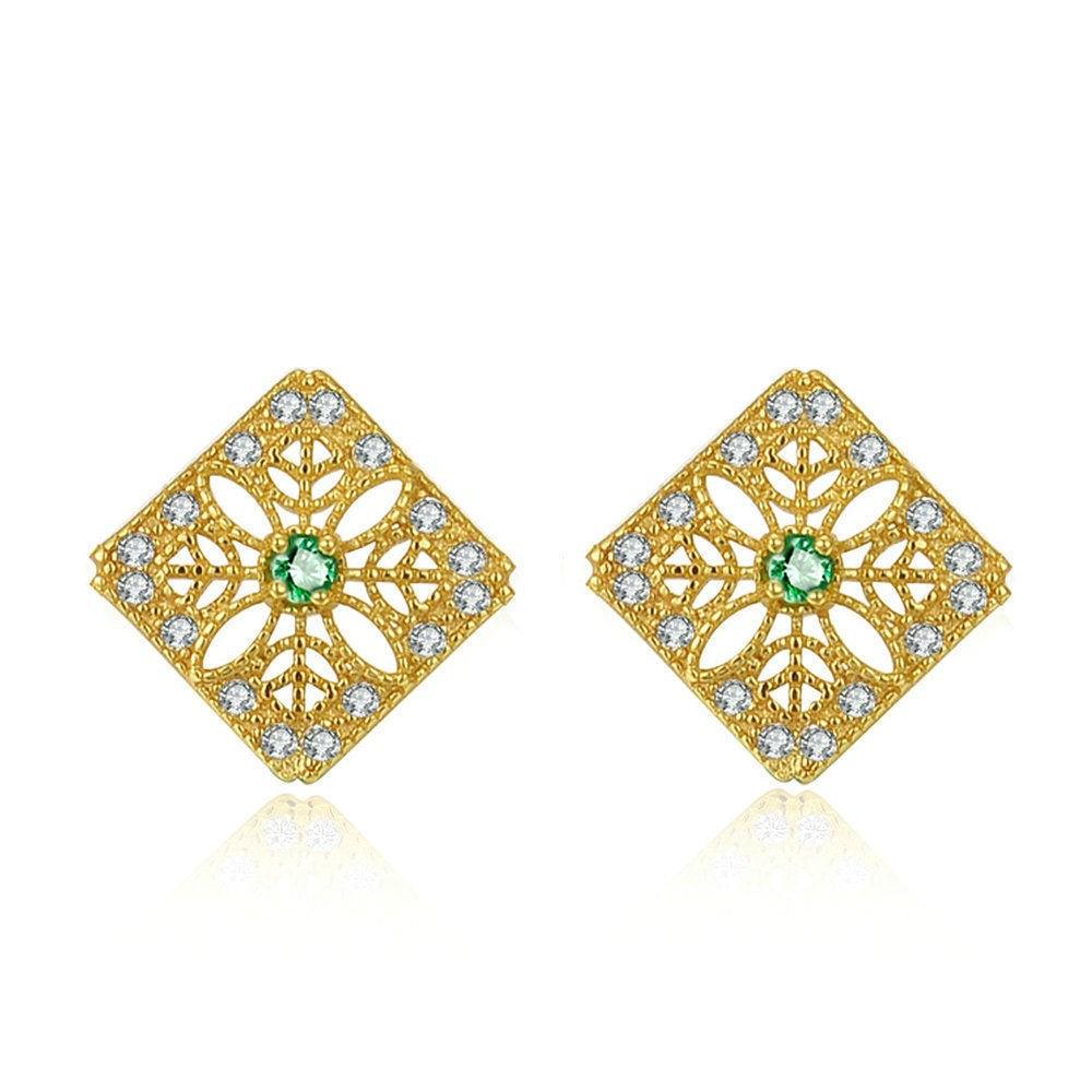 Emerald-Green Lace Earrings