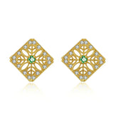 Natural emerald lace earrings - WOMONA.COM