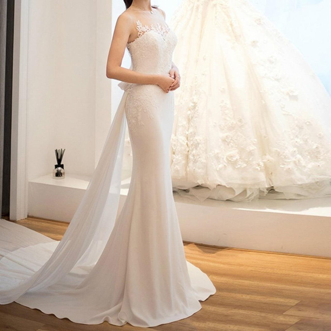 See-through Super Fairy Light Wedding Dress - WOMONA.COM