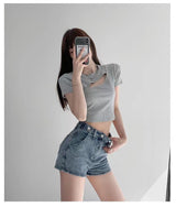 Retro Ins Street Love A-line Denim Shorts For Women - WOMONA.COM