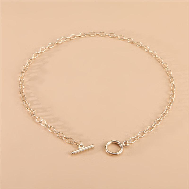 OT Buckle Simple Clavicle Necklace - WOMONA.COM
