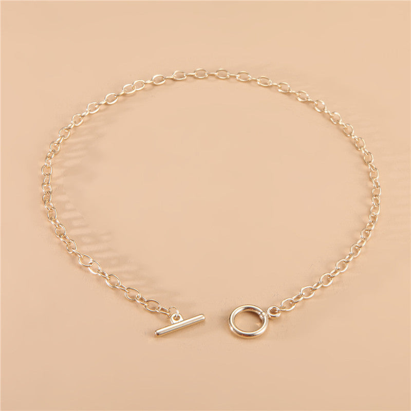 OT Buckle Simple Clavicle Necklace - WOMONA.COM