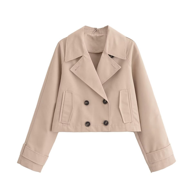 French Trench Coat Long Sleeve Elegant Jacket Coat - WOMONA.COM