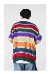 Striped Cardigan Knitted Sweater For Men - WOMONA.COM