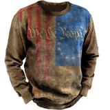 Crewneck Sweater Vintage Print Men - WOMONA.COM