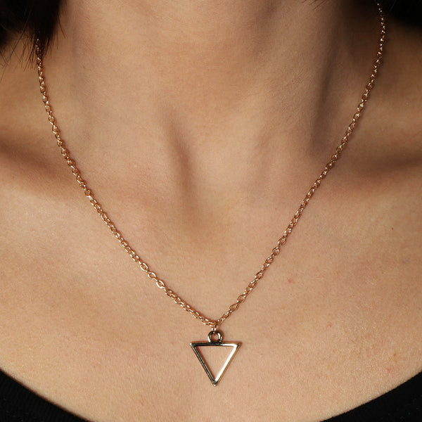 Women's necklace geometric triangle pendant necklace - WOMONA.COM