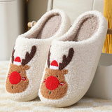 Christmas Shoes Winter Home Slippers Elk Soft Cozy Bedroom Slipper - WOMONA.COM