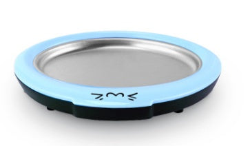 Blue electric fried yogurt machine with round stainless cooking plate