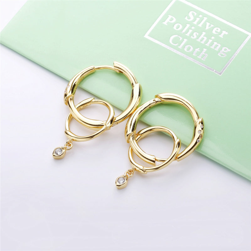 Flower branch hook earrings - WOMONA.COM