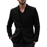 autumn Solid for Men Cotton Thin Suits Blazers Jacket coa - WOMONA.COM