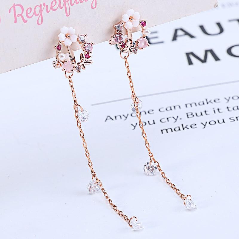 Bow Flower Earrings - WOMONA.COM