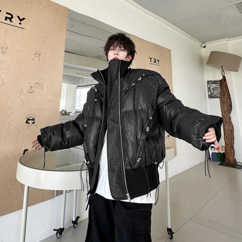 Buckle Loose Thickened Cotton Coat For Men - WOMONA.COM