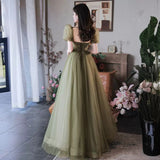 Women's Mori Style Evening Wear Fairy Temperamental Green Slim Fit