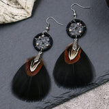 Feather popular celebrity earrings jewelry - WOMONA.COM