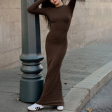 Hip Wrapped Slimming Commuting Long Dress For Women - WOMONA.COM