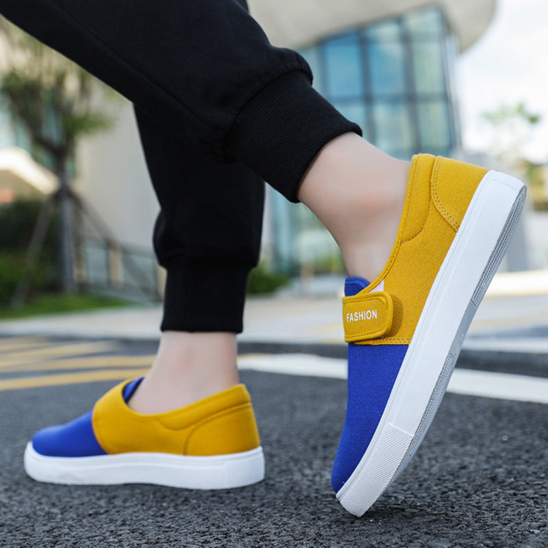 Canvas Flat Shoes Men Velcro Casual Sneakers - WOMONA.COM