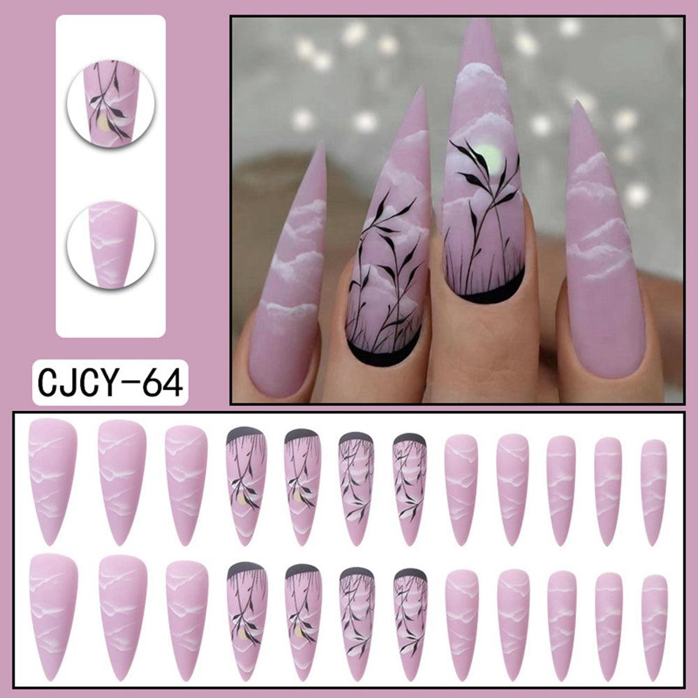 Gradient Light Green Striped Diamond Wear Nails - WOMONA.COM