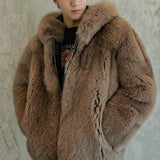 Men's Imitation Fox With Plush Fur Coat - WOMONA.COM