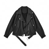 Locomotive Leather Coat Women - WOMONA.COM