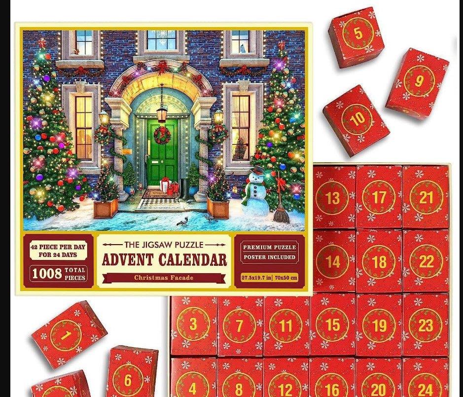 24 Grid Christmas Advent Calendar 1008 Pieces Christmas Puzzle - WOMONA.COM
