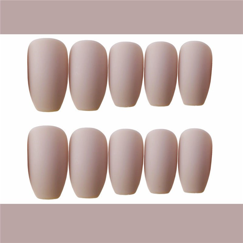 24 pieces of ballet khaki matte false nails - WOMONA.COM