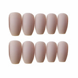 24 pieces of ballet khaki matte false nails - WOMONA.COM