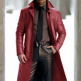 Vintage Leather Men's Mid-length Coat