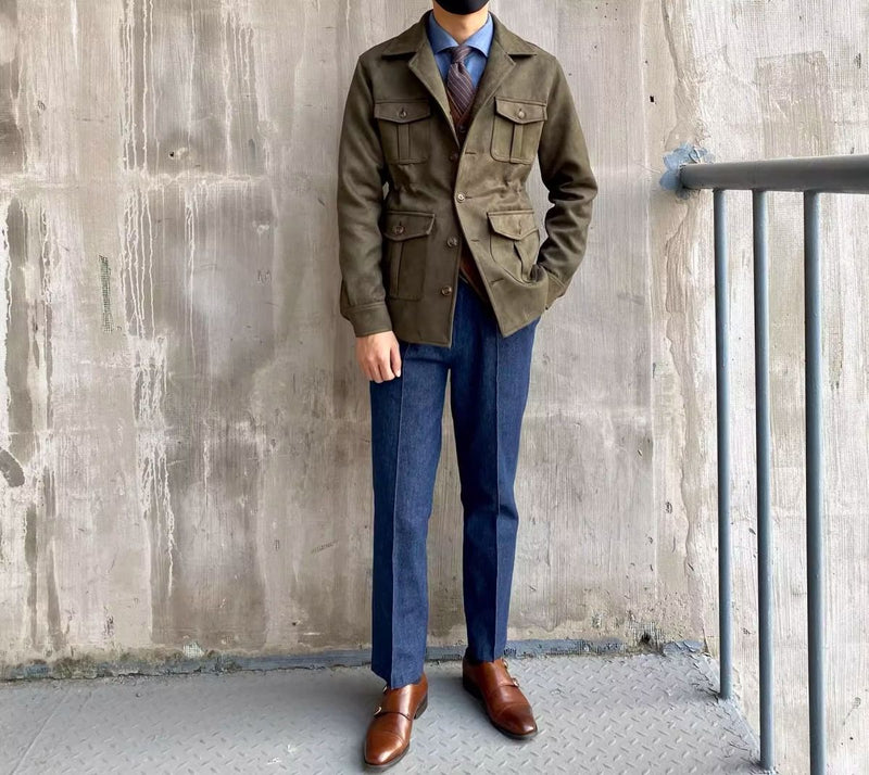 Japanese-style Retro Slim Jacket Men - WOMONA.COM