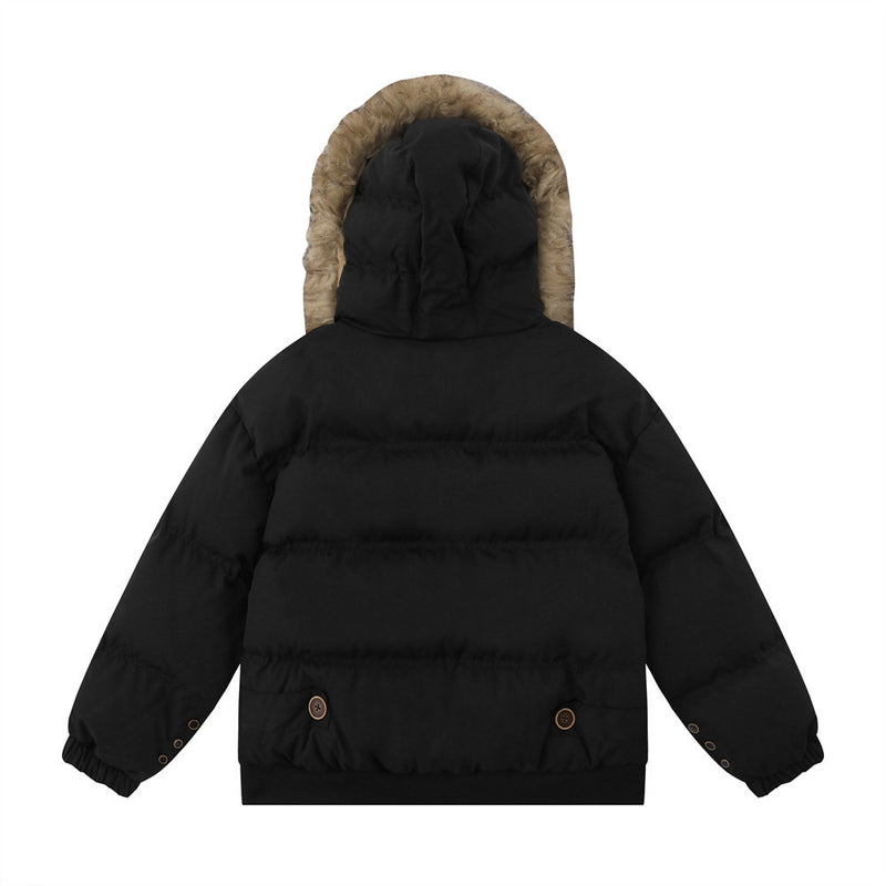 Fur Collar Hood Cotton Clothes Male