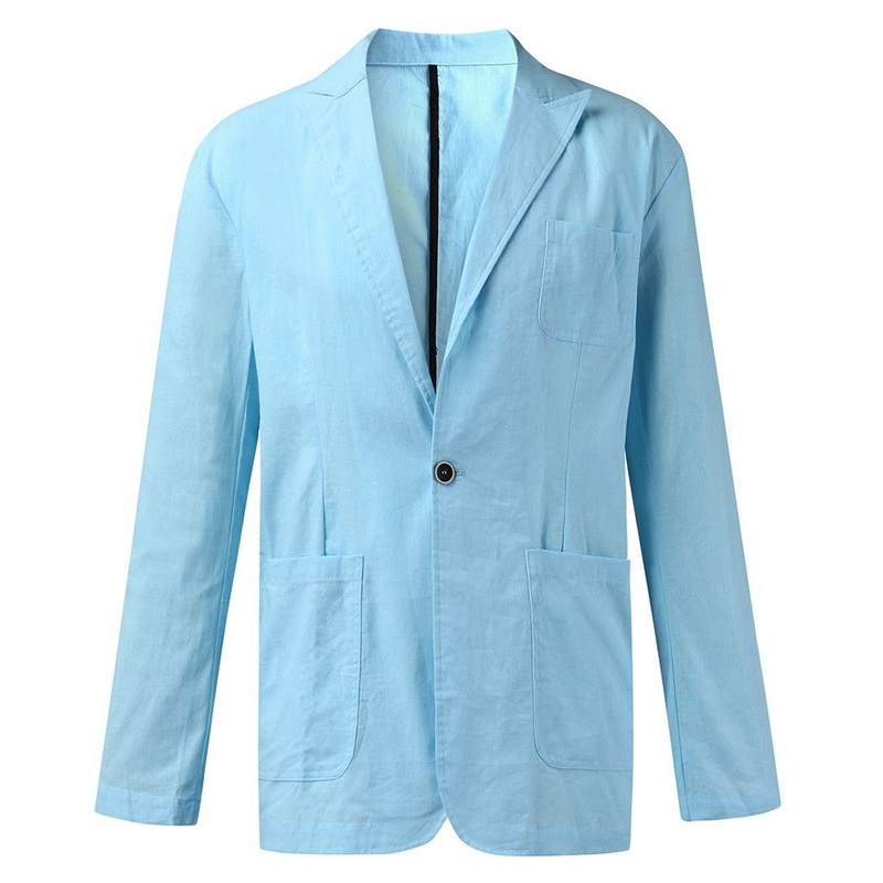 autumn Solid for Men Cotton Thin Suits Blazers Jacket coa - WOMONA.COM