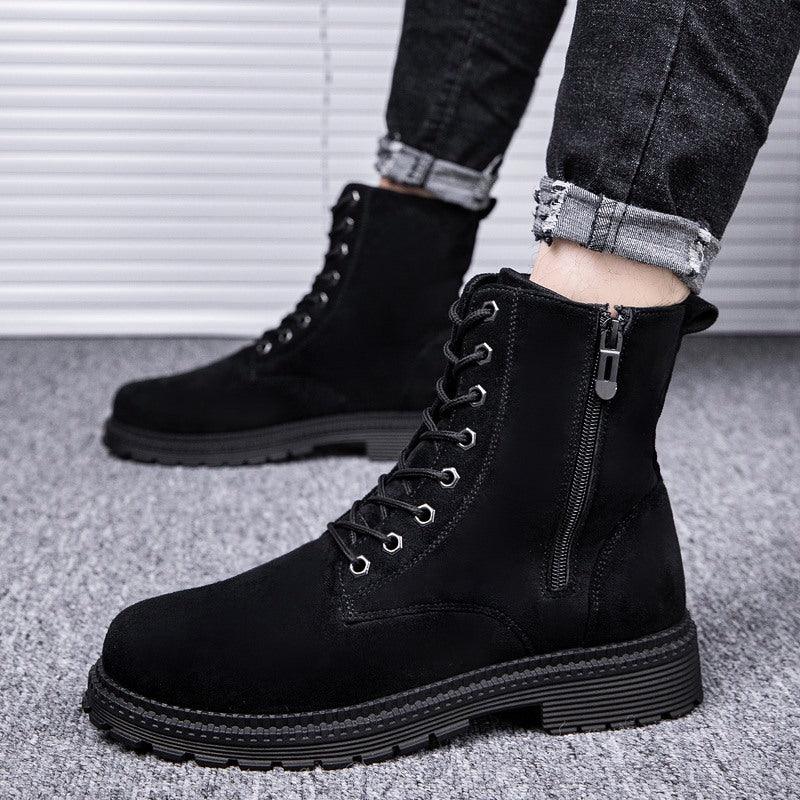 Boots men's autumn British high-top Martin boots - WOMONA.COM