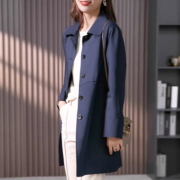 Women's Trench Coat Mid-length Fashionable Elegant Top Coat Overcoat