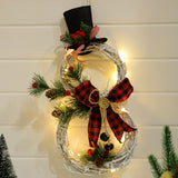 Christmas wreath pendant LED lights garland - WOMONA.COM