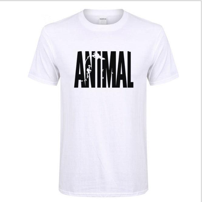 summer leisure ANIMAL alphabet print collar T-shirt pure cotton - WOMONA.COM